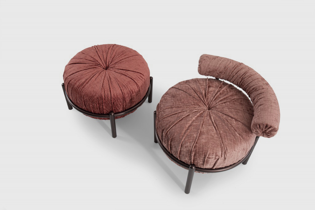 Pouf armchair borzalino designer dario de meo